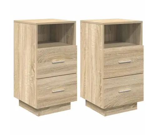 Naktinės Spintelės Su 2 Stalčiais, Sonoma, 36X36X68Cm