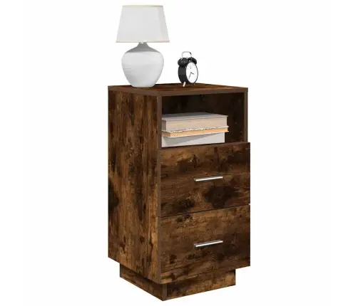 Naktsskapītis Ar 2 Atvilktnēm Kūpināts Ozols 36X36X68 Cm Vidaxl