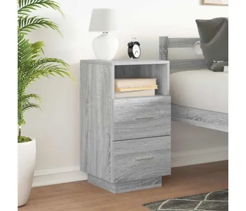 Naktsskapītis Ar 2 Atvilktnēm Pelēks Sonoma 36X36X68 Cm Vidaxl