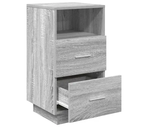 Naktsskapītis Ar 2 Atvilktnēm Pelēks Sonoma 36X36X68 Cm Vidaxl