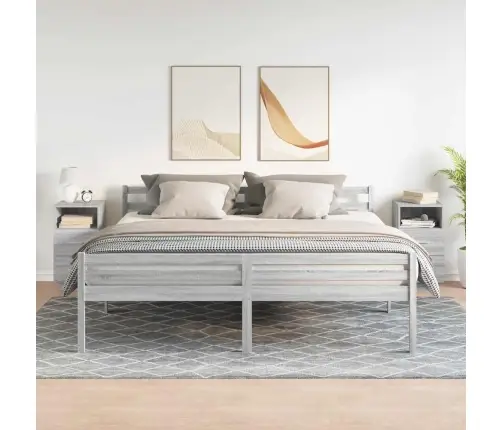 Naktinės Spintelės Su 2 Stalčiais, Pilka, 36X36X68Cm