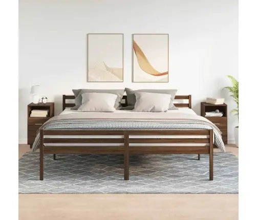 Naktsskapīši, 2 Gab., Ar 2 Atvilktnēm, Brūna Ozola, 36X36X68 Cm Vidaxl