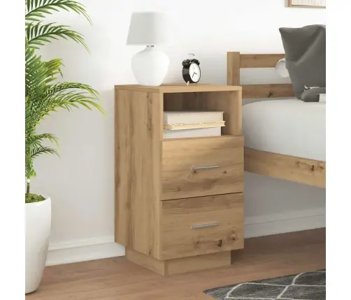 Naktsskapītis Ar 2 Atvilktnēm, Koka Krāsa, 36X36X68 Cm Vidaxl