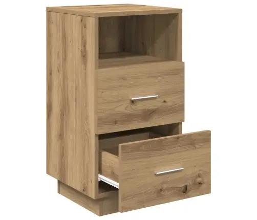 Naktsskapītis Ar 2 Atvilktnēm, Koka Krāsa, 36X36X68 Cm Vidaxl