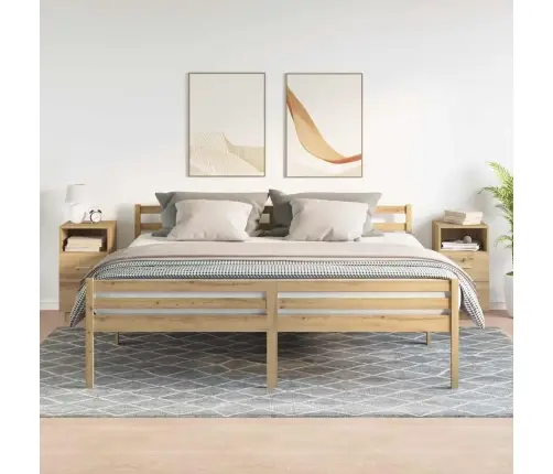 Naktsskapīši, 2 Gab., Ar 2 Atvilktnēm, Koka Krāsa, 36X36X68 Cm Vidaxl