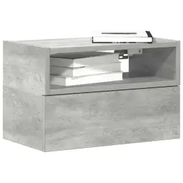 Sienas Naktsskapītis, Betona Pelēks, 45X26X28,5 Cm Vidaxl
