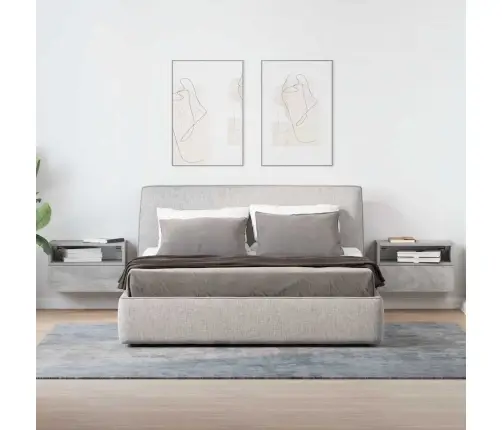 Sieninės Naktinės Spintelės, 2Vnt., Pilka, 45X26X28,5Cm Sieninės Naktinės Spintelės, 2Vnt., Pilka, 45X26X28,5Cm