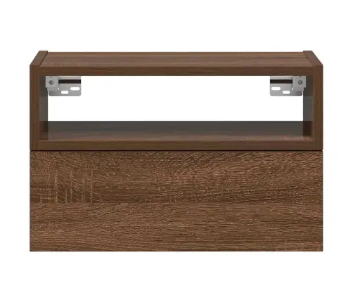 Sienas Naktsskapītis, Brūna Ozola, 45X26X28,5 Cm Vidaxl Sienas Naktsskapītis, Brūna Ozola, 45X26X28,5 Cm Vidaxl