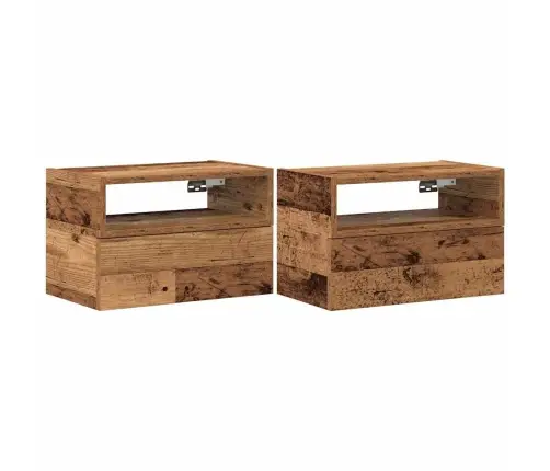 Sienas Naktsskapīši, 2 Gab., Veca Koka, 45X26X28,5 Cm Vidaxl