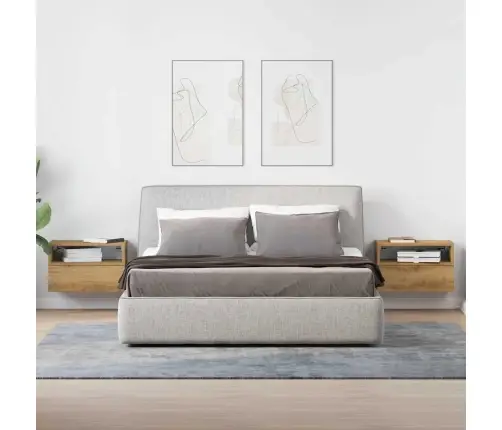 Sienas Naktsskapīši, 2 Gab., Koka Krāsa, 45X26X28,5 Cm Vidaxl