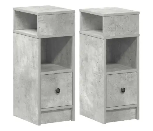 Naktsskapīši Ar Atvilktni, 2 Gab., Betona Pelēks, 25X31X66 Cm Vidaxl