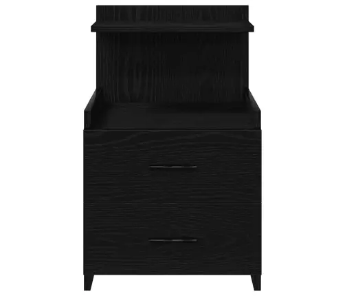 Naktsskapītis Ar 2 Atvilktnēm, Melns, 40X36,5X62 Cm Vidaxl