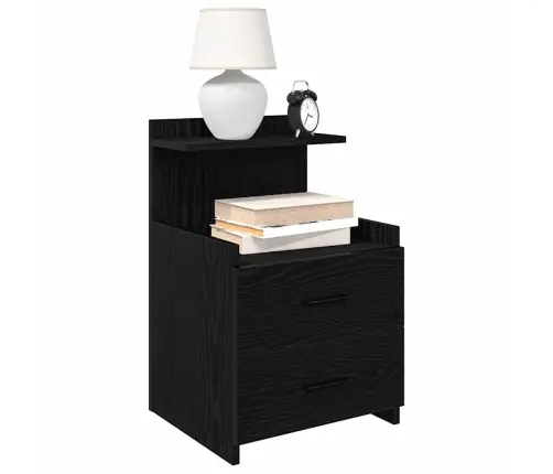Naktsskapītis Ar 2 Atvilktnēm, Melns, 40X36,5X62 Cm Vidaxl