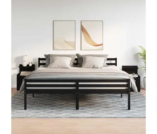 Naktsskapīši, 2 Gab., Ar 2 Atvilktnēm, Melni, 40X36,5X62 Cm Vidaxl