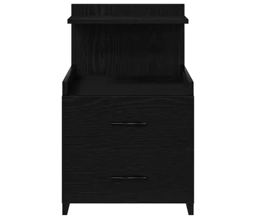 Naktsskapīši, 2 Gab., Ar 2 Atvilktnēm, Melni, 40X36,5X62 Cm Vidaxl