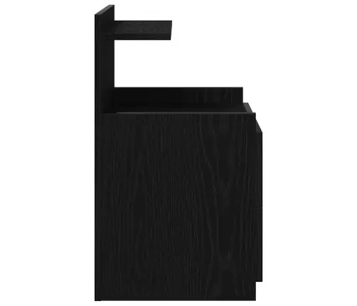 Naktsskapīši, 2 Gab., Ar 2 Atvilktnēm, Melni, 40X36,5X62 Cm Vidaxl