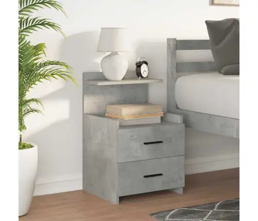Naktsskapītis Ar 2 Atvilktnēm, Betona Pelēks, 40X36,5X62 Cm Vidaxl