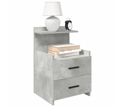 Naktsskapītis Ar 2 Atvilktnēm, Betona Pelēks, 40X36,5X62 Cm Vidaxl