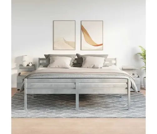 Naktinės Spintelės, 2 Vnt., Su 2 Stalčiais, Betono Pilkos Spalvos, 40X36,5X62 Cm