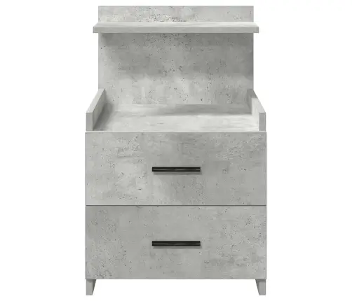 Naktinės Spintelės, 2 Vnt., Su 2 Stalčiais, Betono Pilkos Spalvos, 40X36,5X62 Cm