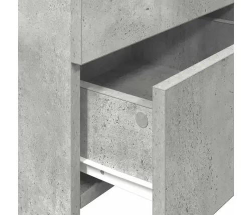 Naktinės Spintelės, 2 Vnt., Su 2 Stalčiais, Betono Pilkos Spalvos, 40X36,5X62 Cm