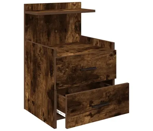 Naktsskapītis Ar 2 Atvilktnēm, Kūpināts Ozols, 40X36,5X62 Cm Vidaxl