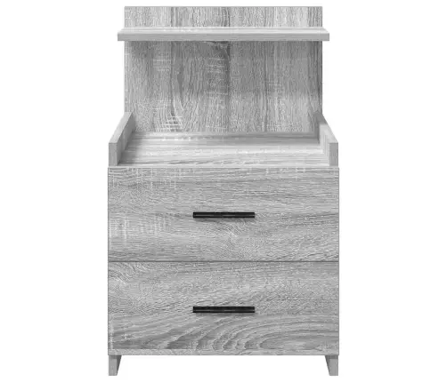 Naktinės Spintelės, 2 Vnt., Su 2 Stalčiais, Pilkos, Sonoma Spalvos, 40X36,5X62 Cm