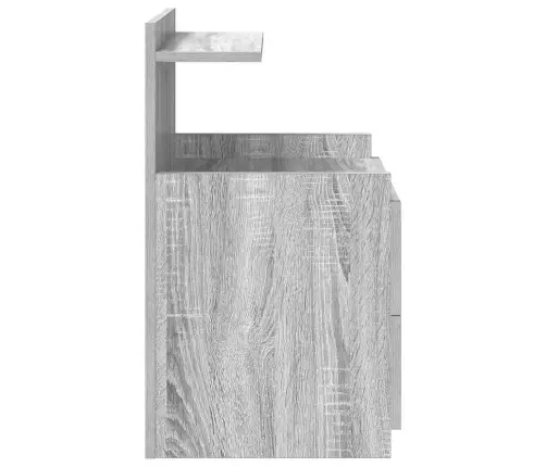 Naktinės Spintelės, 2 Vnt., Su 2 Stalčiais, Pilkos, Sonoma Spalvos, 40X36,5X62 Cm