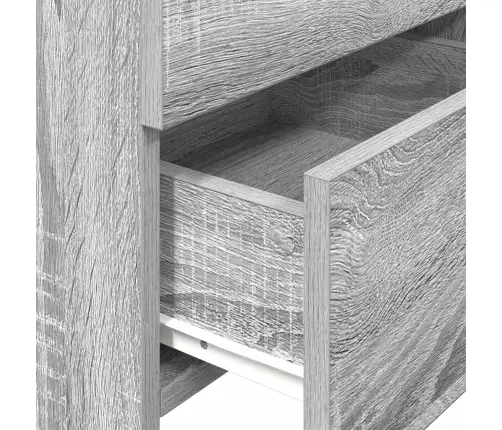 Naktinės Spintelės, 2 Vnt., Su 2 Stalčiais, Pilkos, Sonoma Spalvos, 40X36,5X62 Cm