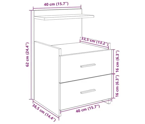 Öökapp Kahe Sahtliga, Pruun Tamm, 40 X 36,5 X 62 Cm