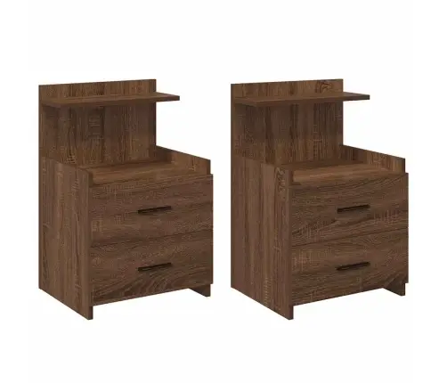 Öökapid 2 Tk 2 Sahtliga, Pruun Tamm, 40 X 36,5 X 62 Cm