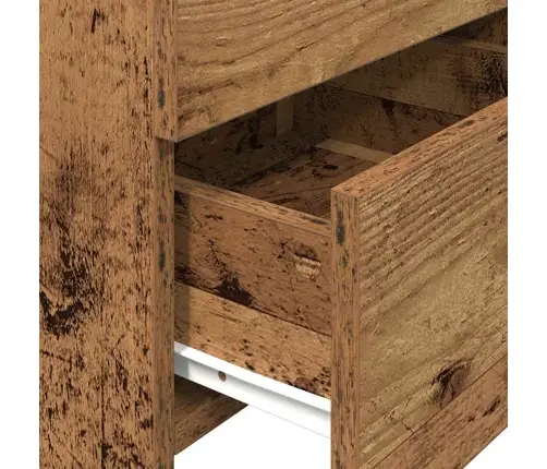 Naktsskapītis Ar 2 Atvilktnēm, Vecs Koks, 40X36,5X62 Cm Vidaxl