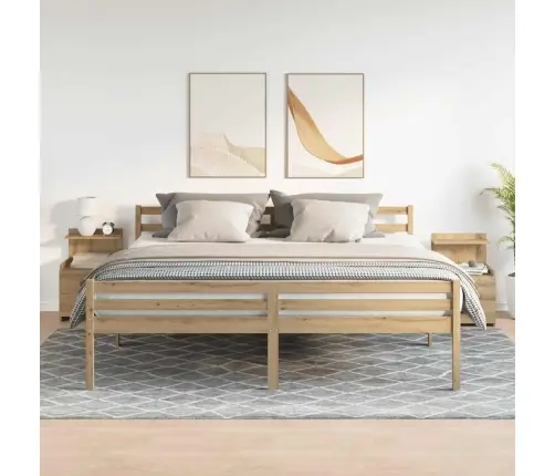 Naktinės Spintelės, 2 Vnt. Su 2 Stalčiais, Ąžuolo Spalvos, 40X36,5X62 Cm