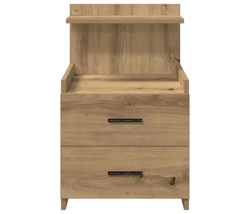 Naktinės Spintelės, 2 Vnt. Su 2 Stalčiais, Ąžuolo Spalvos, 40X36,5X62 Cm