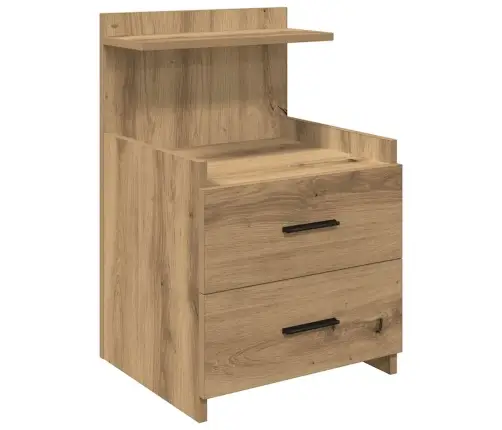 Naktinės Spintelės, 2 Vnt. Su 2 Stalčiais, Ąžuolo Spalvos, 40X36,5X62 Cm