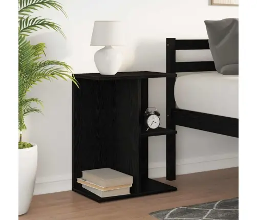 Naktsgaldiņš Melns Ozols 46,5X29X61 Cm Inženierijas Koks Vidaxl