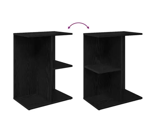 Naktsgaldiņš Melns Ozols 46,5X29X61 Cm Inženierijas Koks Vidaxl