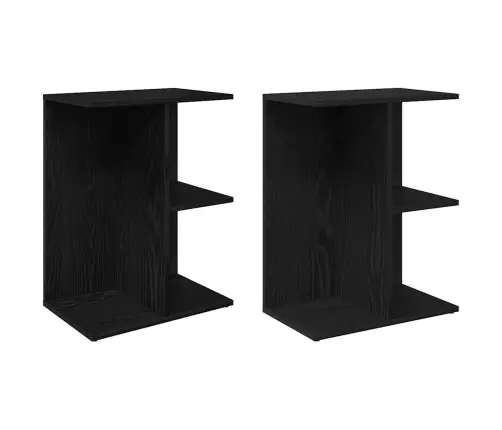 Naktsgaldiņi, 2 Gab., Melni, 46,5X29X61 Cm, Inženierijas Koks Vidaxl