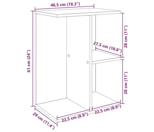 Naktsskapīši, 2 Gb., Ozolkoka, 46,5X29X61 Cm, Inženierijas Koks Vidaxl