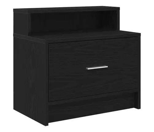 Naktsskapītis Ar Atvilktni, Melns Ozols, 51X31X47 Cm Vidaxl