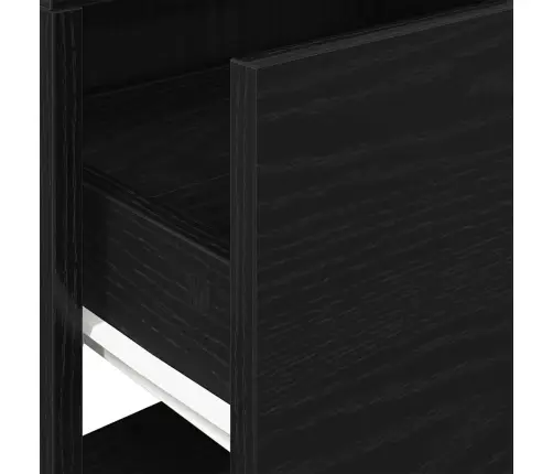 Naktsskapītis Ar Atvilktni, Melns Ozols, 51X31X47 Cm Vidaxl