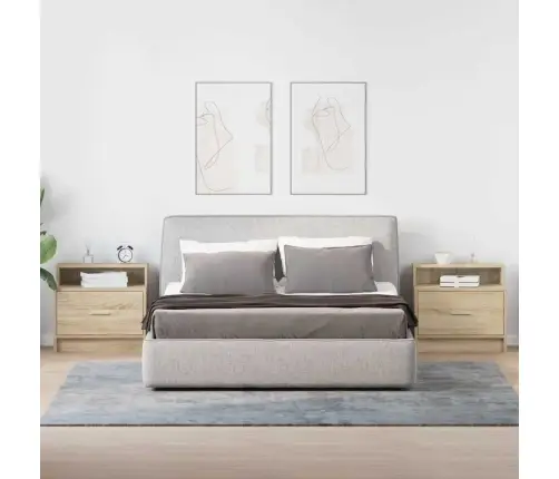 Naktinės Spintelės Su Stalčiumi, 2Vnt., Sonoma, 51X31X47Cm