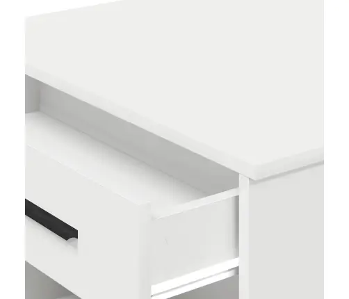 Kirjutuslaud Sahtli Ja Riiuliga, Valge 102X62X77,5Cm Ehituspuit