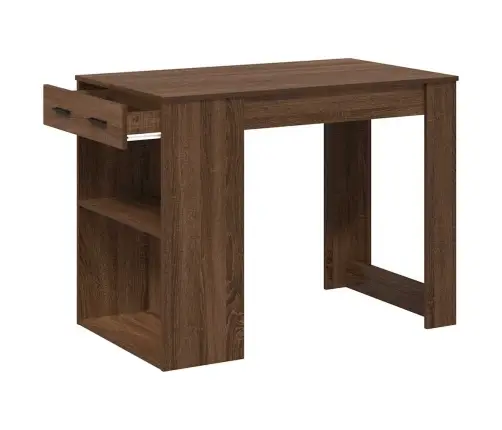 Rakstāmgalds Ar Atvilktni Un Plauktu, 102X62X77,5 Cm, Koks Vidaxl