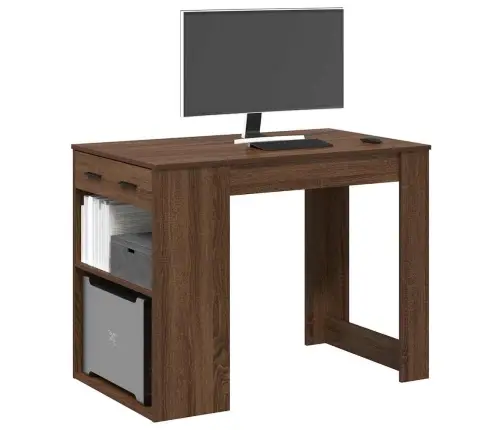 Rakstāmgalds Ar Atvilktni Un Plauktu, 102X62X77,5 Cm, Koks Vidaxl