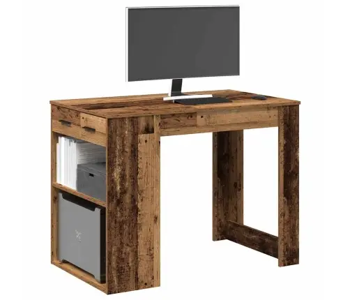 Kirjutuslaud Sahtli Ja Riiuliga, Vana Puit, 102X62X77,5 Cm