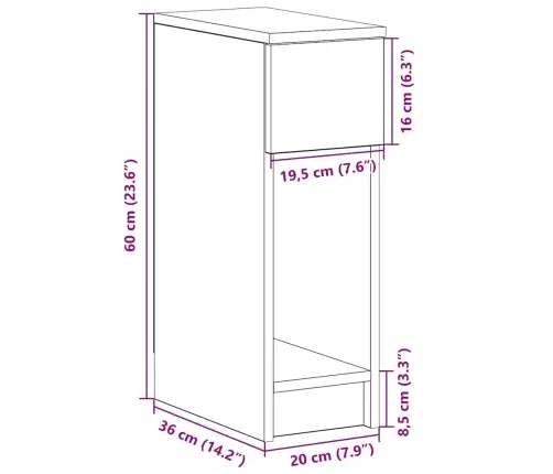 Naktinės Spintelės Su Stalčiumi, 2Vnt., Pilka, 20X36X60Cm Naktinės Spintelės Su Stalčiumi, 2Vnt., Pilka, 20X36X60Cm