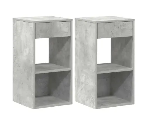 Naktsskapīši Ar Atvilktni, 2 Gab., Betona Pelēks, 35X34X66,5 Cm Vidaxl
