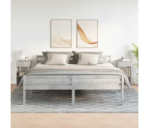 Naktsskapīši Ar Atvilktni, 2 Gab., Betona Pelēks, 35X34X66,5 Cm Vidaxl