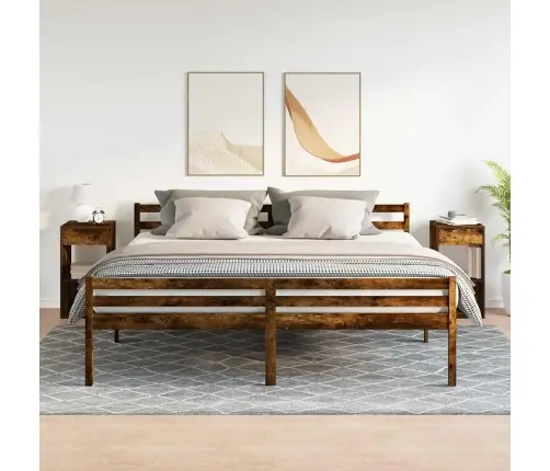 Sahtliga Öökapid 2 Tk, Suitsutatud Tamm, 35X34X66,5 Cm